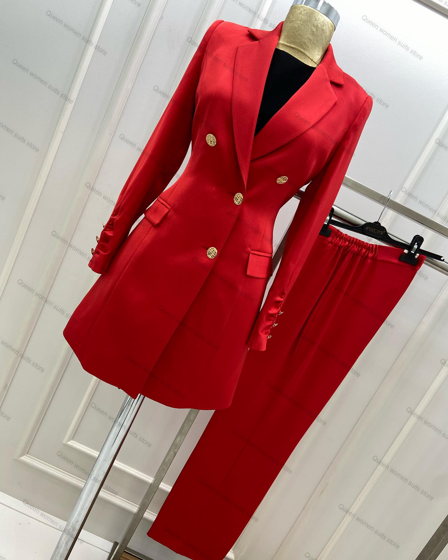 Women Formal Wear Tailor - 女性の結婚式のパンツとスーツのセット,フォーマルなダブルブレストジャケット,伸縮性のあるウエストバンド,2個