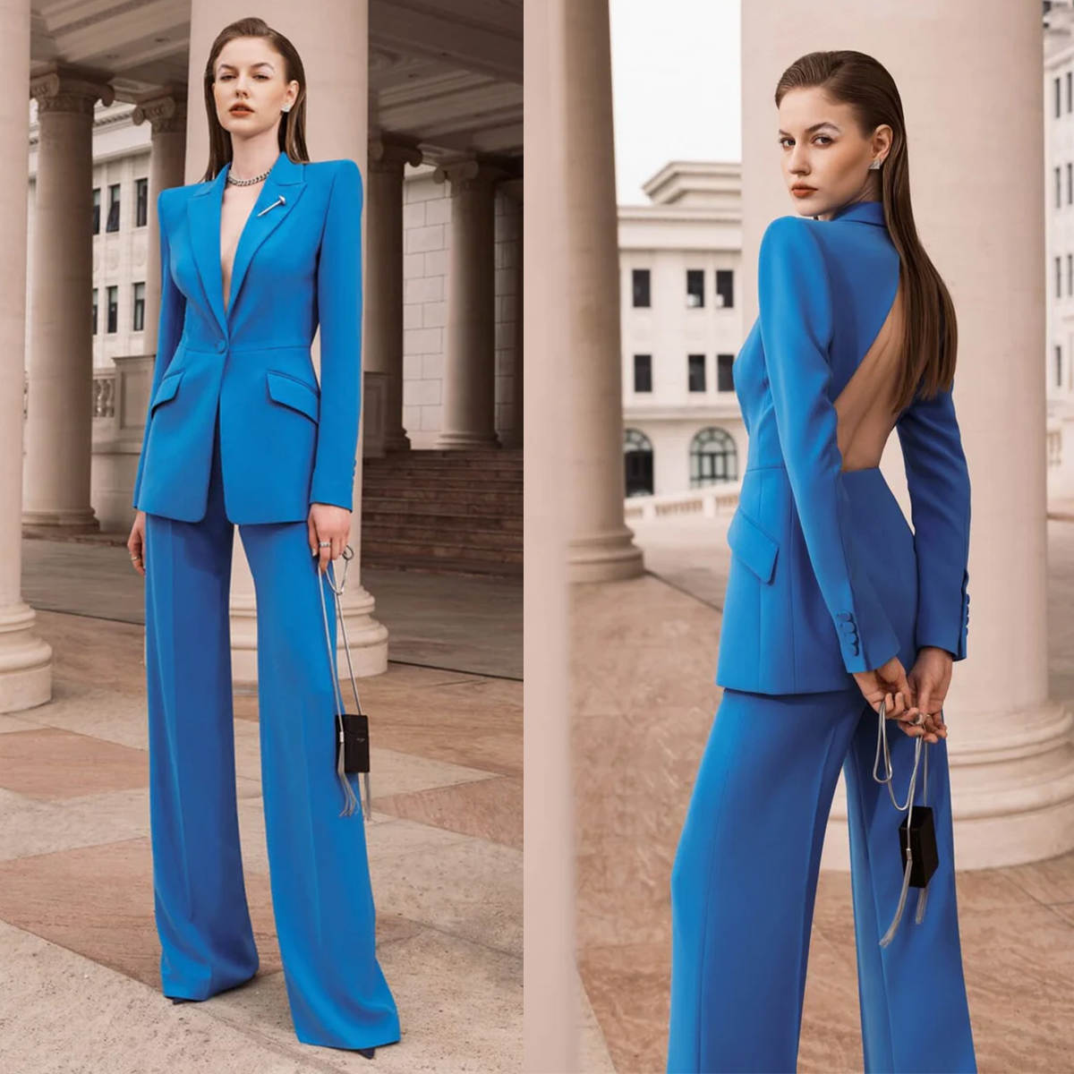 セクシーなオープンバック女性ブレザースーツファッションショー - Women Formal Wear For Graduation のレビューと価格