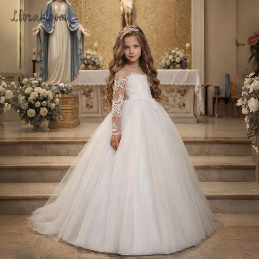 女の子用レースウェディングドレス カスタムメイド フルスカー - Formal Attire Woman のレビューと価格