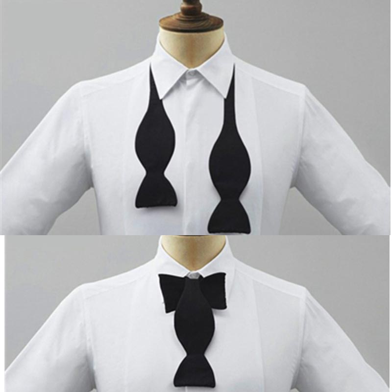 メンズフォーマルプレタイド調節可能な蝶ネクタイ黒白無地エレガ - Women Formal Wear With Tie のレビューと価格