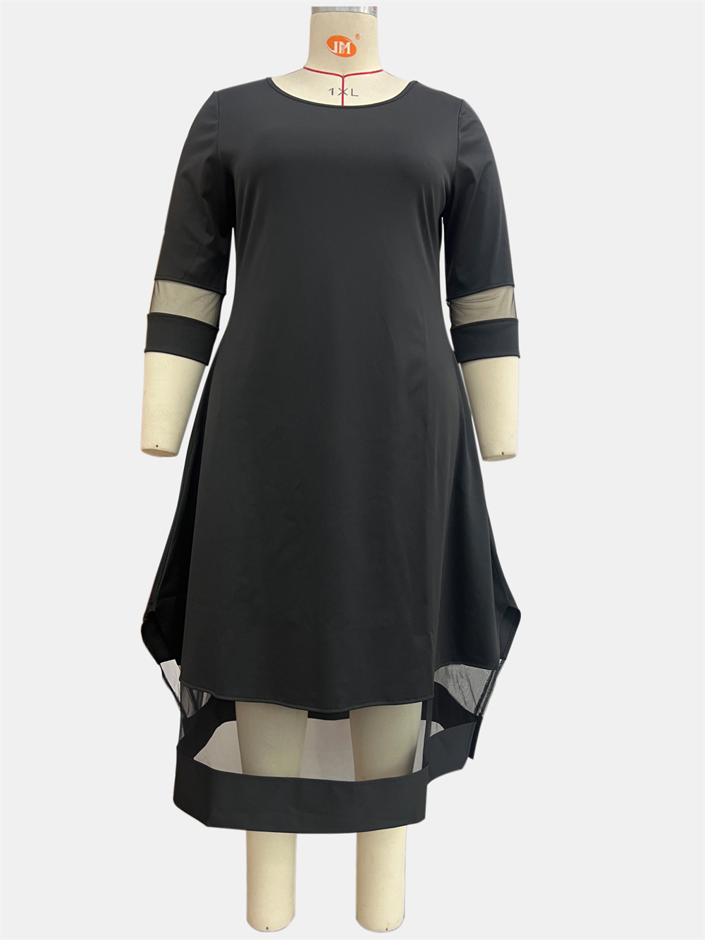 Gibsie-女性の黒のコントラストメッシュスプライシングロ - Women Formal Office Wear Tops のレビューと価格