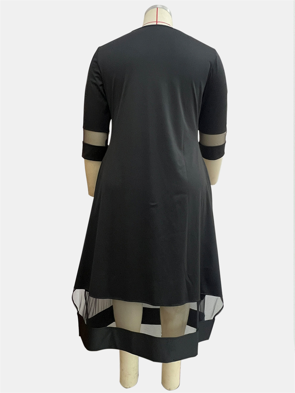 Gibsie-女性の黒のコントラストメッシュスプライシングロ - Women Formal Office Wear Tops のレビューと価格