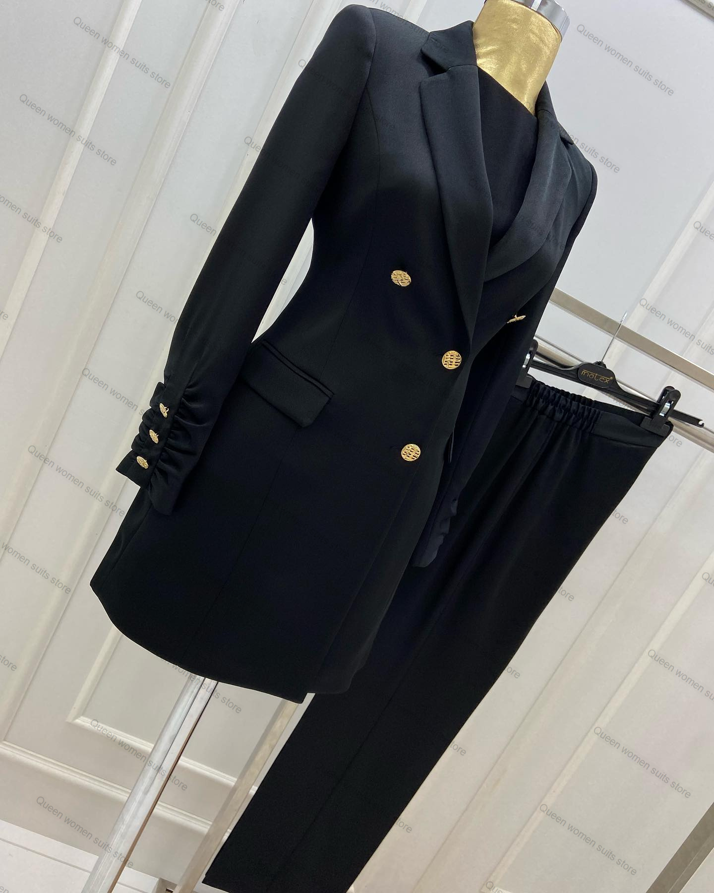 女性の結婚式のパンツとスーツのセット,フォーマルなダブルブレ - Women Formal Wear Tailor のレビューと価格