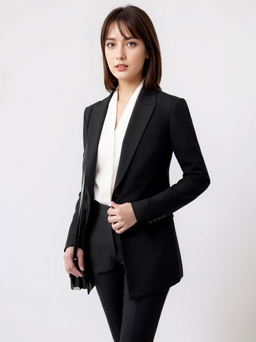 黒のシングルボタンブレザーとパンツセット,フォーマルウェア, - Women Luxury Formal Wear のレビューと価格