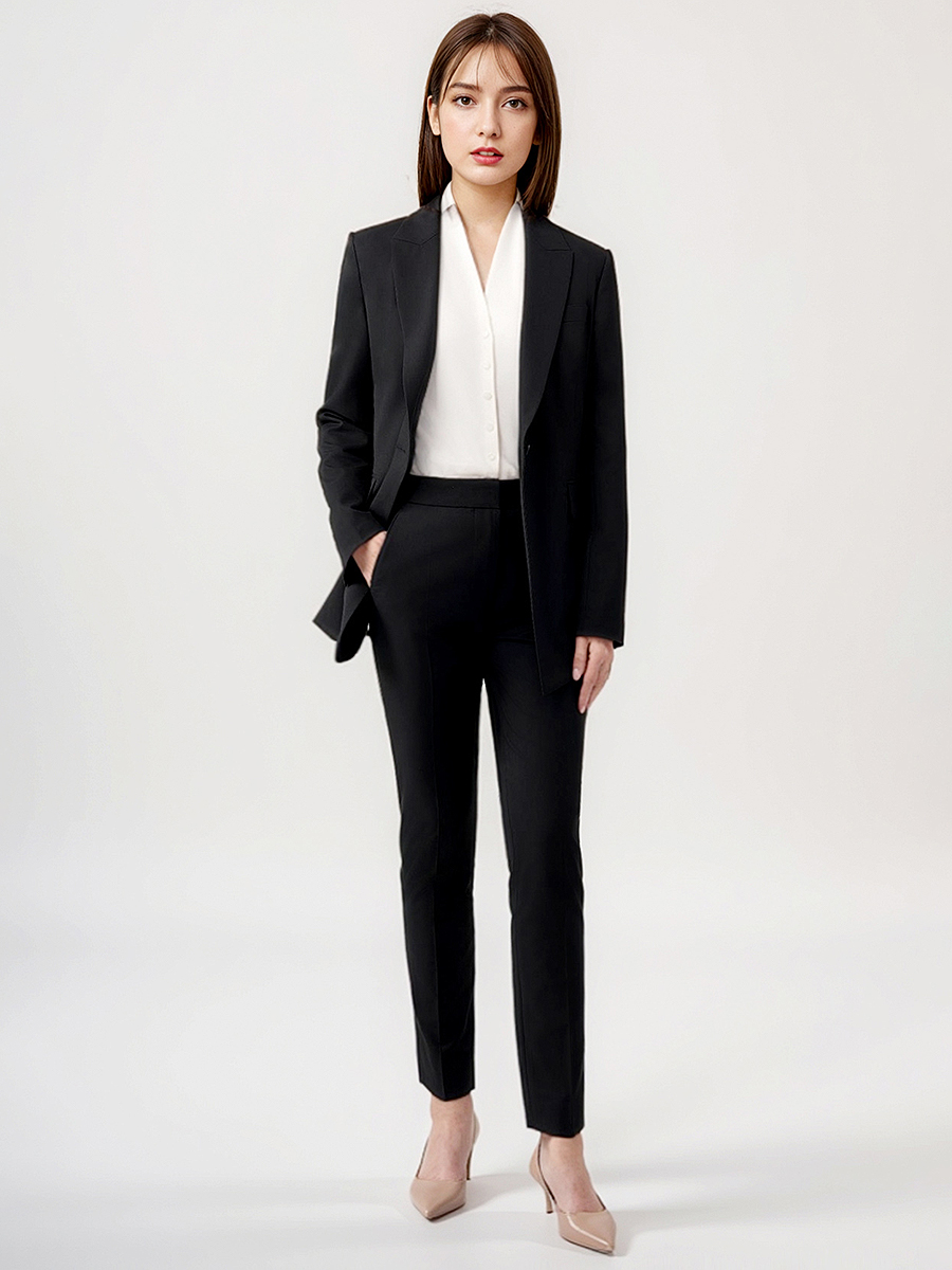 黒のシングルボタンブレザーとパンツセット,フォーマルウェア, - Women Luxury Formal Wear のレビューと価格