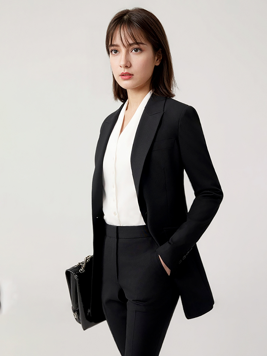 黒のシングルボタンブレザーとパンツセット,フォーマルウェア, - Women Luxury Formal Wear のレビューと価格