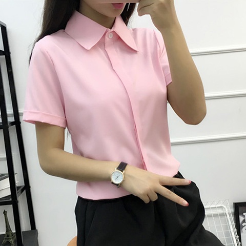 白いゆったりとした半袖シャツ、女性用、夏物、韓国風、大きいサ - Women Formal Wear White Shirt のレビューと価格