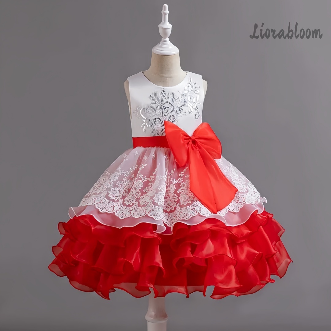 女の子用ドレス 大きなリボン付き ノースリーブフォーマルガウ - Formal Attire Woman のレビューと価格