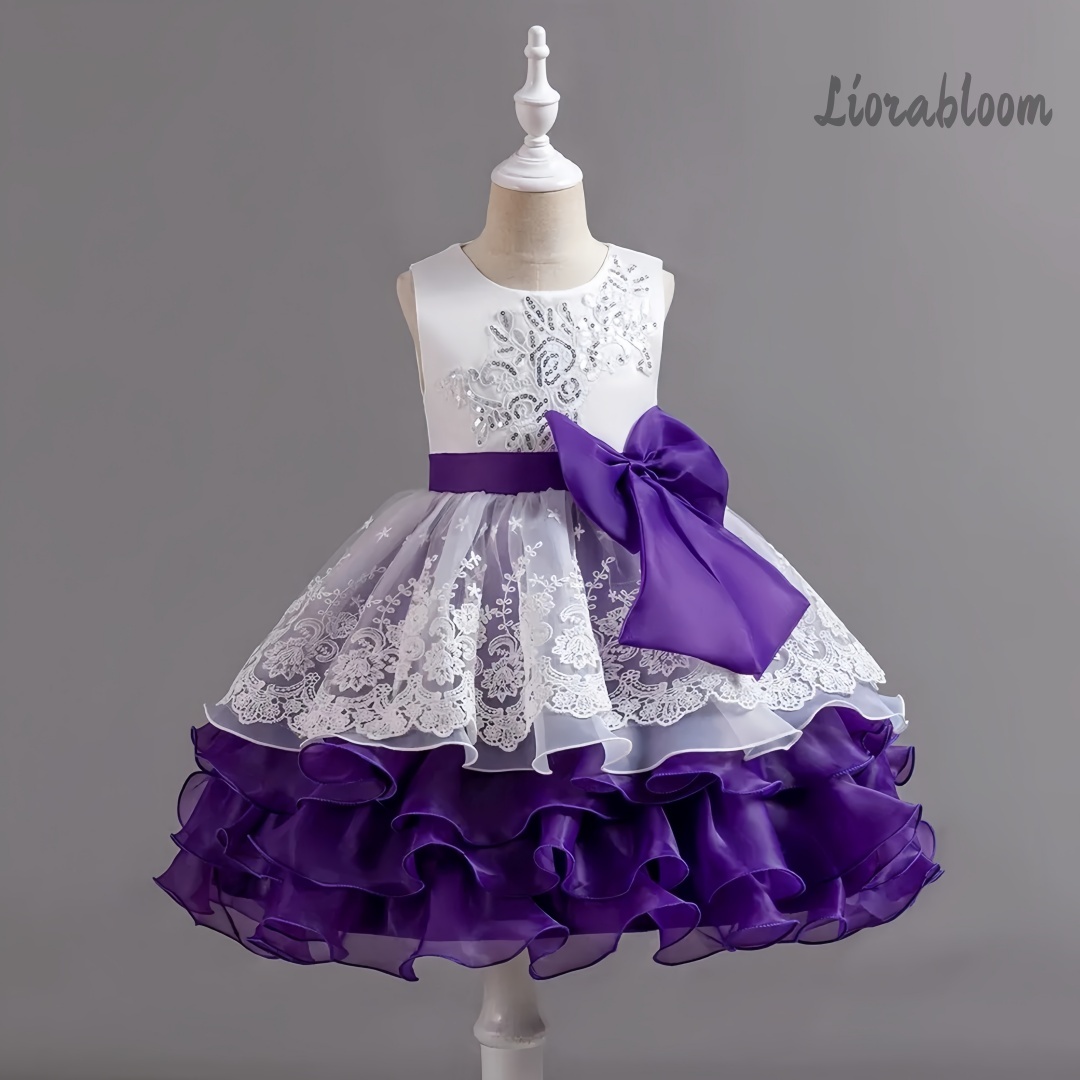 女の子用ドレス 大きなリボン付き ノースリーブフォーマルガウ - Formal Attire Woman のレビューと価格