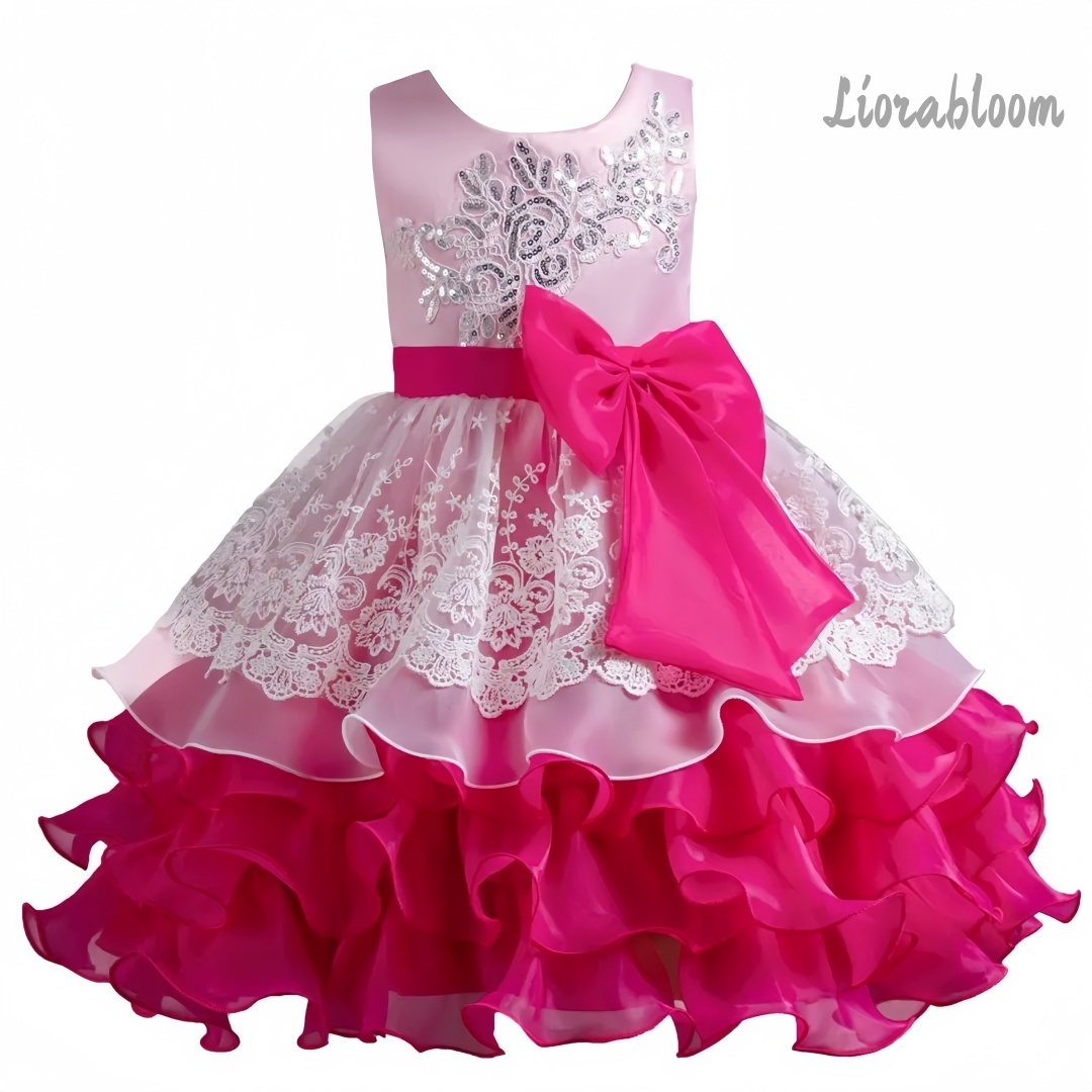 女の子用ドレス 大きなリボン付き ノースリーブフォーマルガウ - Formal Attire Woman のレビューと価格