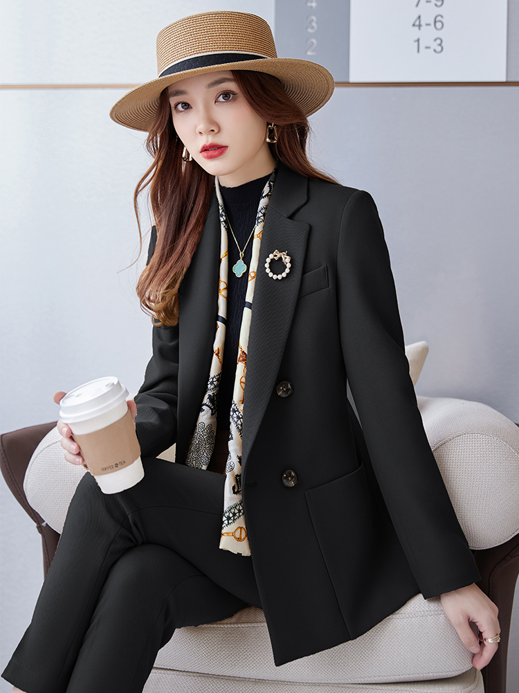 レディース2ピースビジネススーツセット、ポケット付きダブルブ - Women Formal Wear Tailor のレビューと価格