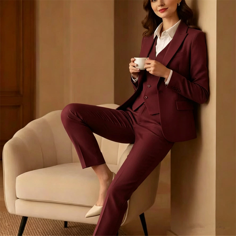 新しいセージグリーンの女性用スーツ3ピース エレガントなフォ - Women Formal Wear Tailor のレビューと価格