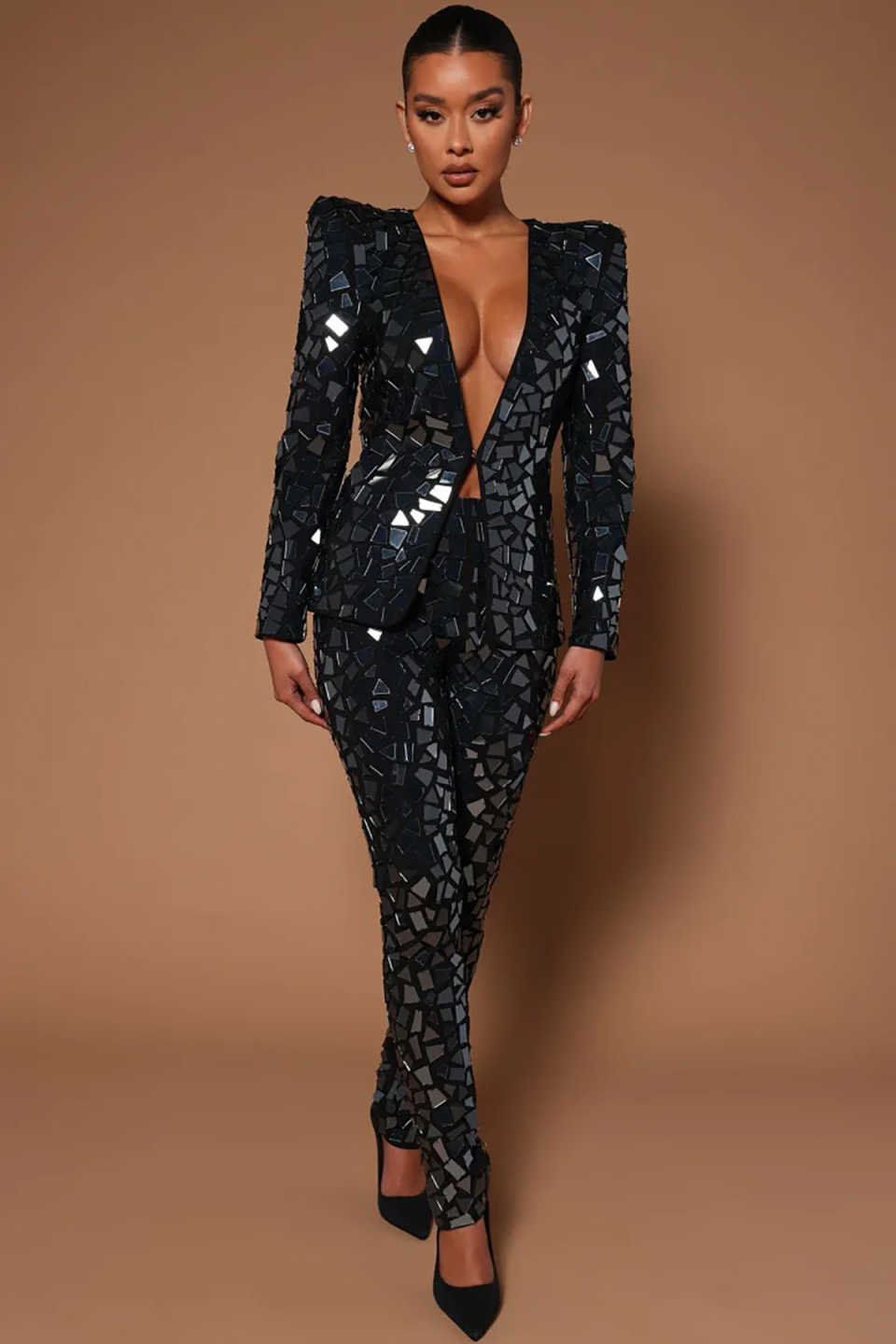 デザイナービッグダイヤモンド女性パンツカスタマイズビーズレデ - Women Formal Wear With Tie のレビューと価格
