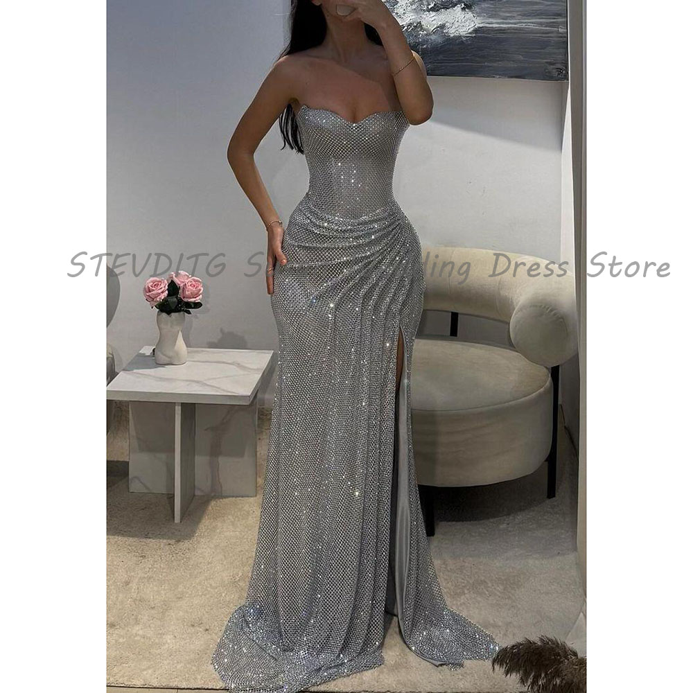 絶妙なイブニングドレス女性ベントストラップレスノースリーブ高 - Formal Dress Female のレビューと価格