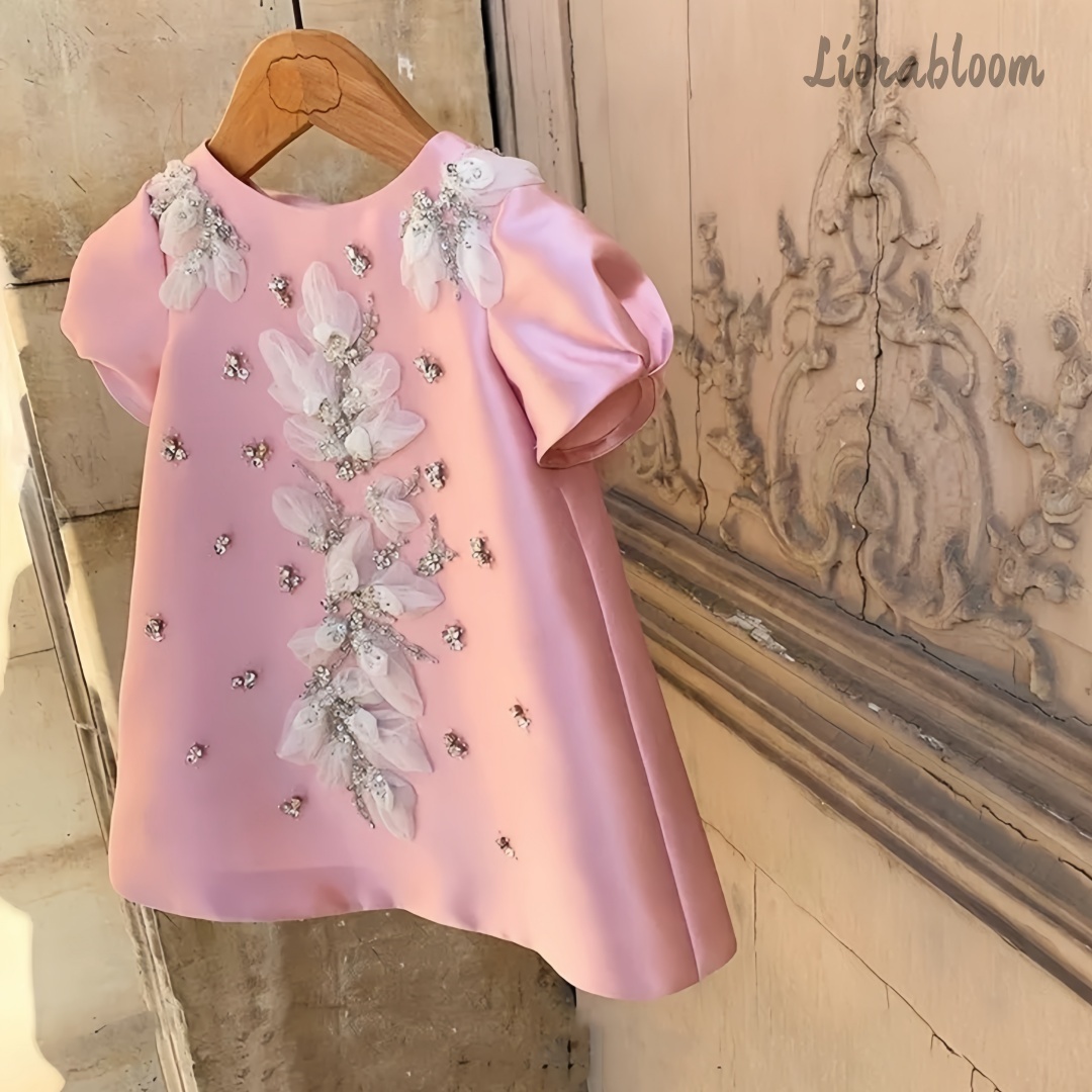 精巧に作られたピンクの子供用イブニングドレス、パール装飾のフ - Women Formal Wear H&M のレビューと価格
