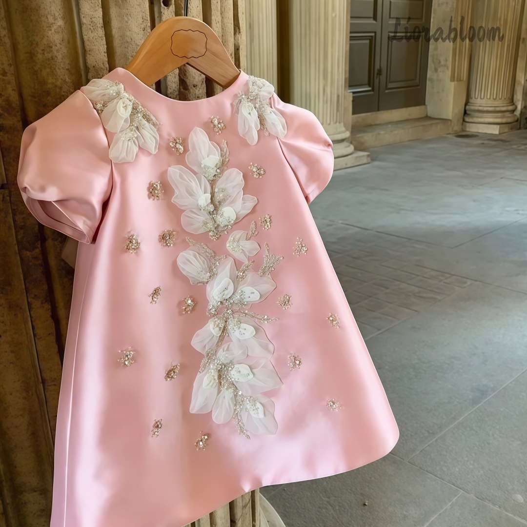 精巧に作られたピンクの子供用イブニングドレス、パール装飾のフ - Women Formal Wear H&M のレビューと価格