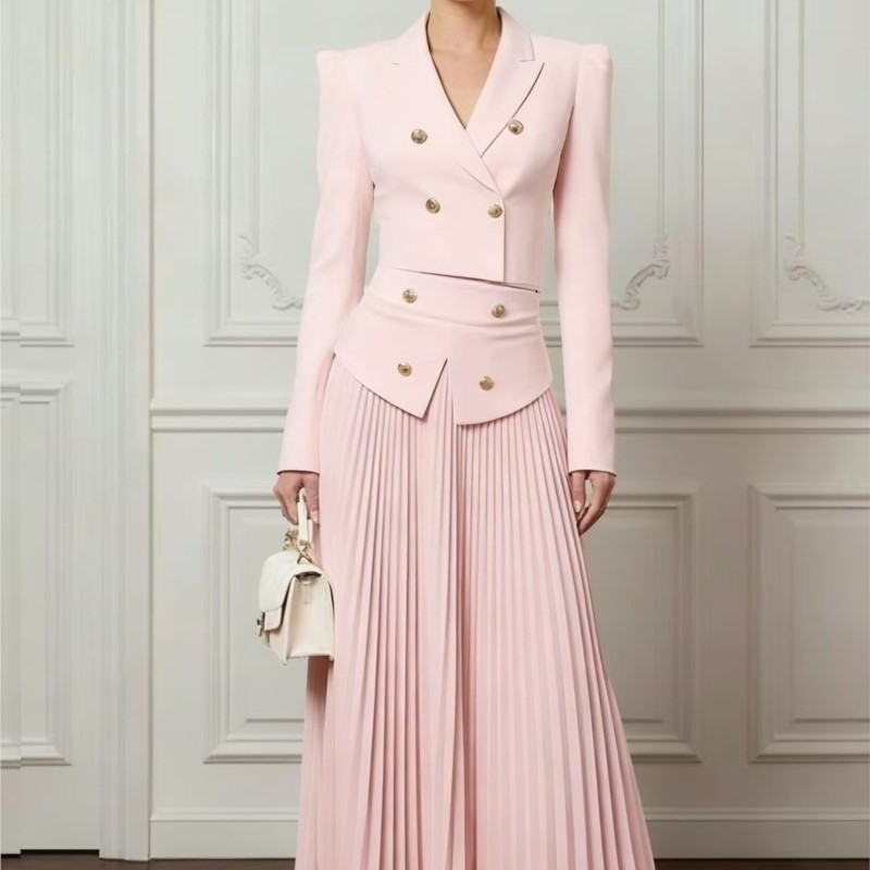 エレガントな気質の2ピースセット、ラペルボタンブレザーコート - Formal Attire Woman のレビューと価格