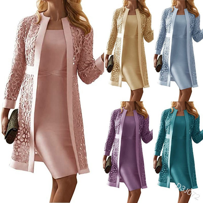 Wein レースカーディガンドレス 2 つのコート付きレディ - Formal Dress Female のレビューと価格