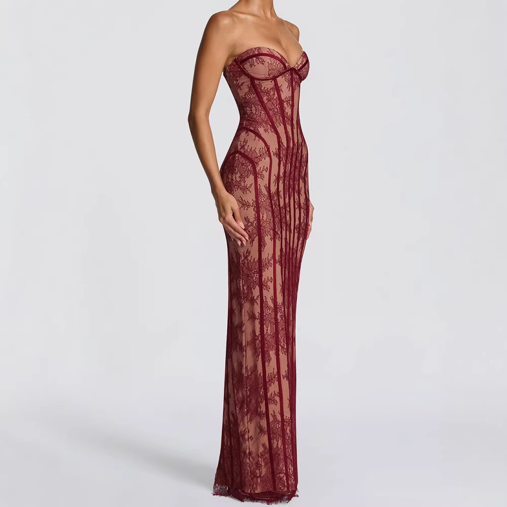 ストラップレスボディコンマキシドレス レディース 2026  - Women Formal Wear For Summer のレビューと価格