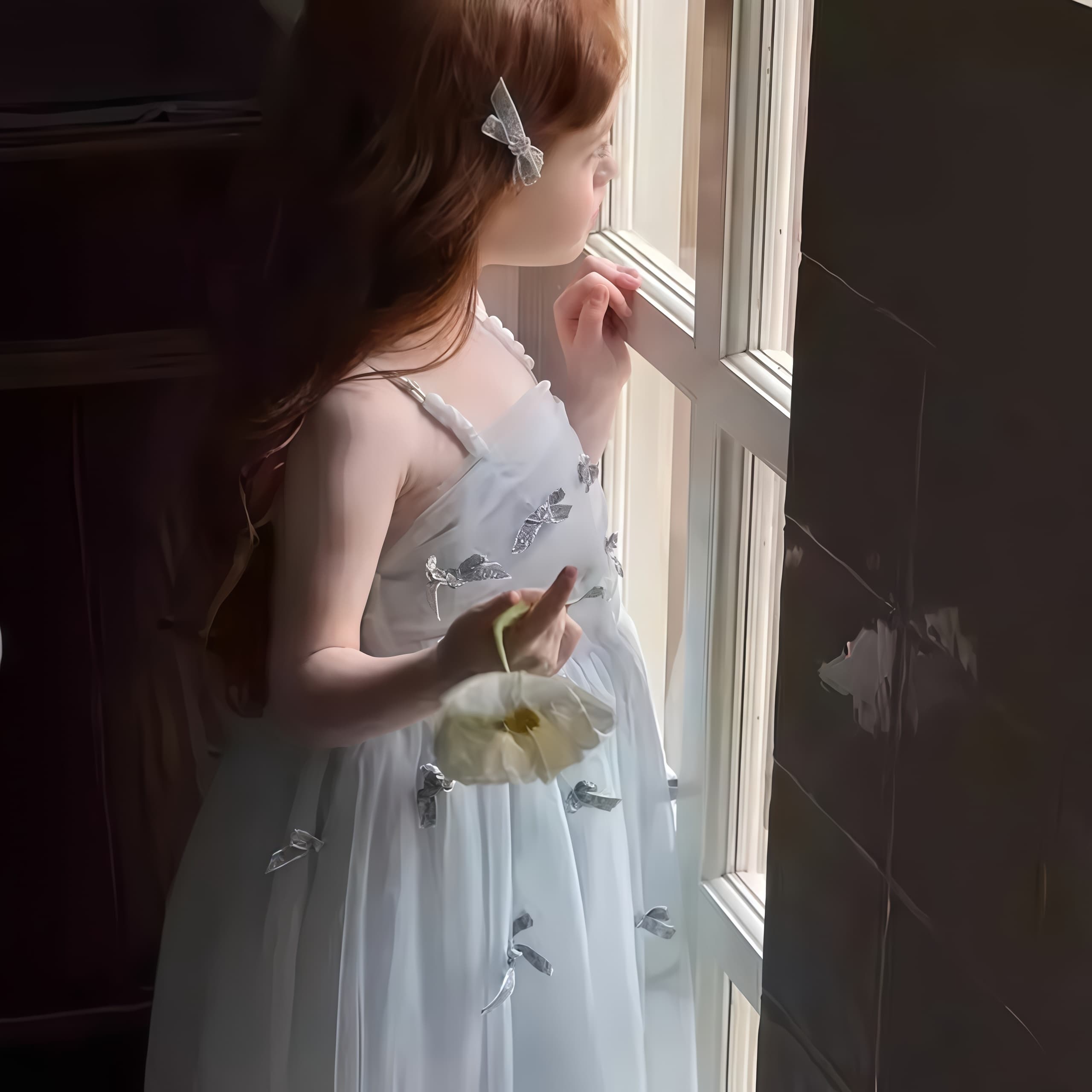 女の子用ブルーリボンアクセントドレス 女の子用絶妙なフォーマ - Formal Attire Woman のレビューと価格